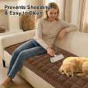 Smiry Non Slip Couch Covers for Dogs, Fuzzy Pet Couch Covers for 2-3 Cushion Sofa Pet Friendly, Soft Sofa Slipcovers Cushion Furniture Protector Washable (Brown, 27.6" x 59")