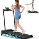 THERUN Walking Pad, 2 in 1 Foldable Treadmills for Home, 2.5HP Under Desk with Handle Bar, 16" Widened Running Belt, with Remote Control & LED Touch Screen (Green Black)