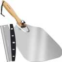 Mooues Pizza Peel Aluminum Pizza Spatula, Metal Pizza Paddle(14inx 16in) with Rocker Cutter Foldable Wood Handle, [Storage bag included], for Family Pizza Oven Baking Pizza, Dough, Bread & Pastry