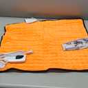 Deepsoon Heating Pad,Electric Heating Pads for Back,Neck,Abdomen,Moist Heating Pad for Shoulder,Knee,Arms,Legs,Dry/Moist Heat & Auto Shut Off,Christmas Gifts for Men and Women,Orange Black,24x20 Inch