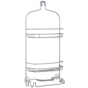 2 Pack Zenna Home 2 Tier Over The Shower Caddy Silver 2pcs