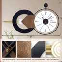 35x20 Inch Modren Wall Clock, Quiet Oversized Home Accent for Living Room, Large