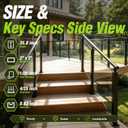 35.8" Glass Railing Post,End Glass Post & Handrail Bracket,Black