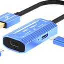 HDMI to USB C Adapter(4K@60Hz), Compatible with XREAL/Rayneo Air/VITURE/Rokid AR Glasses, Steam Deck, ROG Ally, PS5/4, Switch2/1, Laptop, Portable Monitor - Plug & Play (Blue)