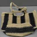 Long Keeper Women Straw Beach Bag Large Weave Tote Bags Summer Boho Shoulder Bag Woven Handbag for Travel Vacation Shopping , Black