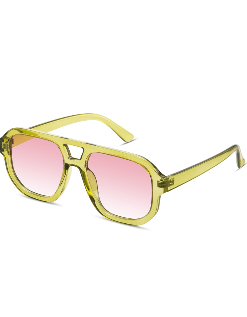 livho Trendy Polarized Square Aviator Sunglasses Women Men Square Eyewear Frame, Retro Sun Glasses for Women Men 2025 Shades