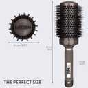 H&S Round Brush For Blow Drying - 2 Inch Thick - Large Ceramic Styling Boar Bristle Brush - Ionic & Nano Technology for Voluminous Hair (Brown)