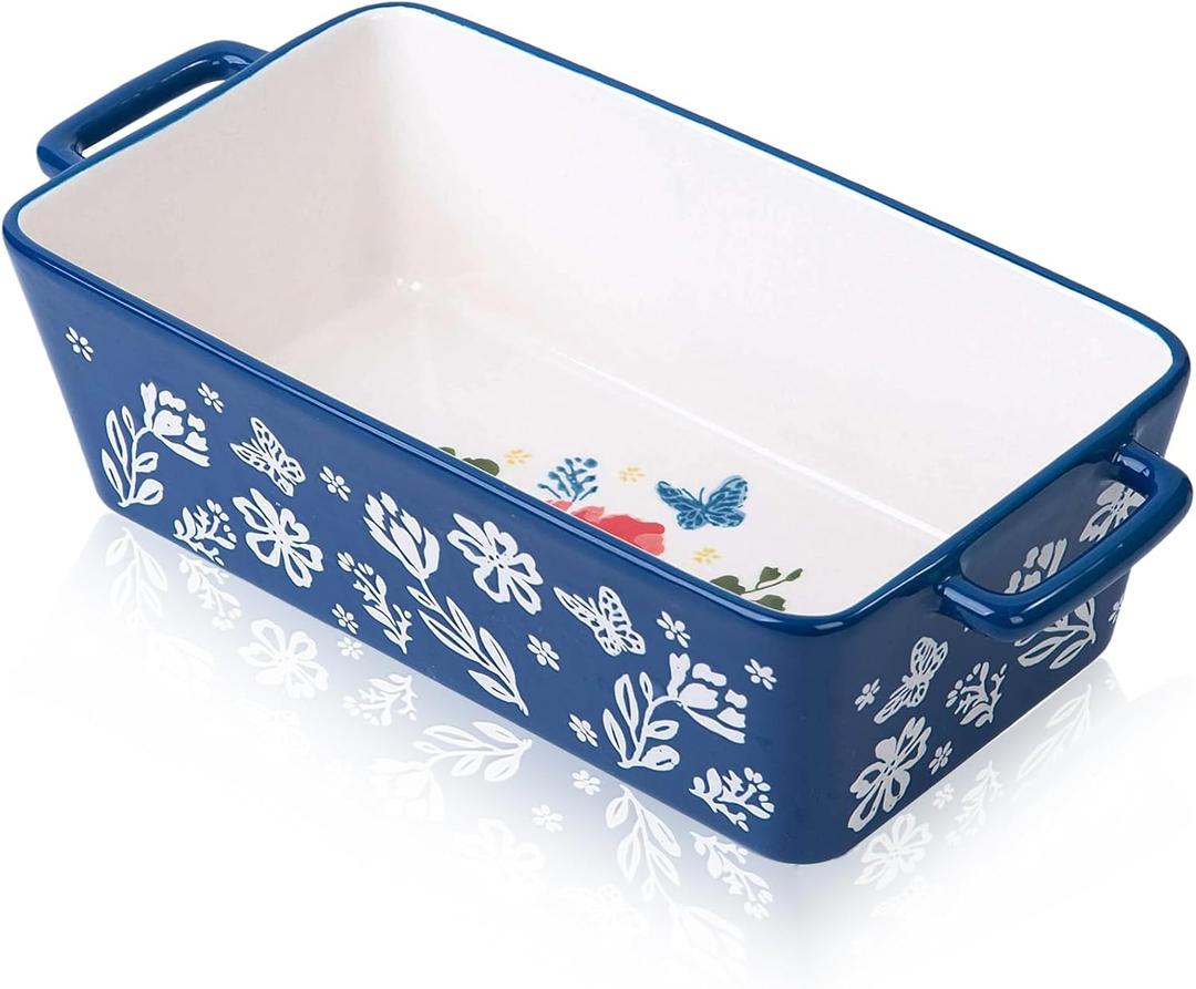 Wisenvoy Bread Pan Loaf Pan Ceramic Bread Pans for Baking Meatloaf Pan Nonstick Loaf Pans (Navy Blue)