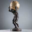 FUNSXBUG 17 Inch X-Large Atlas Holding World Greek God Statue Sculpture Collectible Figurine Home Decor Living Room Desktop Decoration