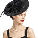 Kidukso Fascinator Hats Headwear for Derby Hats 1920s Vintage Headdress for Tea Party Cocktail Party Church