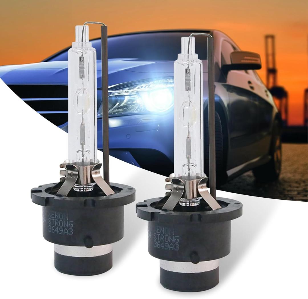 Fogfar 2 PCS Car Halogen Bulb, 6000K D2S Original Replacement Lights Bulbs, 35W Super Bright Bulbs, Universal Car Light Bulbs, 12V Installed Spotlight (Silver)