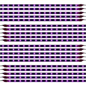 XT AUTO Purple 12v 15 Led 30cm Car Motorcycle Flexible Waterproof Underbody Light Strip String Lights for Festive Decoration Pack of 20