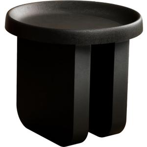 Round Side Table, Modern end Table,Metal Accent Table,Small Coffee Table,Unique Circle Accent Table for Living Room,Bedroom (Black, Small Circle19.3 x 19.7in)