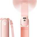 JISULIFE 3 IN 1 Handheld Mini Fan - Portable Fan & Power Bank & Flashlight, 19H Max Cooling, USB Rechargeable, Pocket-Sized for Travel, Cruise, Concerts, Makeup, 2026 Summer Gifts for Women(Pink)