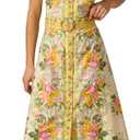 Adrianna Papell Printed Cotton Maxi (4, Pale Yellow)