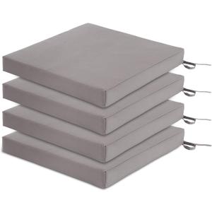 Patio Chair Cushions Set of 4, Outdoor Seat Cushions for Patio Furniture 19 x 19 Inch, Indoor Square Corner Dining Chair Pads Set with Ties and Inner Dust Cover, (Grey) Patio Chair Cushions Set of 4, Outdoor Seat Cushions for Patio Furniture 19 x 19 Inch, Indoor Square Corner Dining Chair Pads Set with Ties and Inner Dust Cover, (Grey)