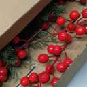 80 PCS Christmas Artificial Pine Branches 8" Artificial Red Berry Stems 13.5" Christmas Faux Greenery Pine Picks Fake Pines Needles DIY Crafts Decorations for Xmas Tree DIY Wreath Garland Home Decor