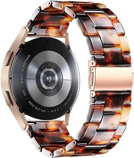 Quick Release Watch Resin Band 22mm 20mm 18mm,Women Men Wacth Bands Compatible with Samsung Galaxy Watch/Huawei Watch/Amazfit Stratos/Garmin Watch/Asus Zenwatch 2 (Tortoise-Tone)