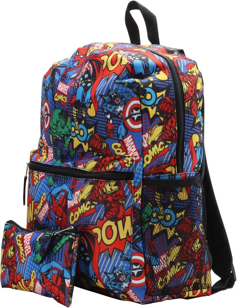 Fast Forward Marvel Avengers Kids Backpack for School - 16" Boys Backpack Bookbag for Preschool Kindergarten and Elementary, Size One Size, Avengers Blue