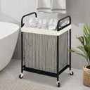 STO STO Laundry Hamper, 90L Rolling Laundry Sorter Cart with Removable and Washable Liner Bag, Clothes Hamper with Wheels and Metal Handle for Laundry Room and Bedroom