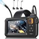 Endoscope Camera with Light, Inspection Borescope Camera with 4.3" IPS Screen, 1920P HD with 8 LED Lights, 16.4FT Semi-Rigid Cord Bore Scope, IP67 Waterproof Endoscope for Sewer, Tools(Orange)