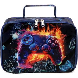 CAMTOP Kids Lunch Box Boys Girls Insulated Lunch Cooler Bag Reusable Lunch Tote Kit for School Travel, GamePad