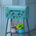 Mailboxes for Outside with Stand,Metal Mailbox and Stand Combination - Decorative Mailbox for Parcels, Envelopes & Garden Storage