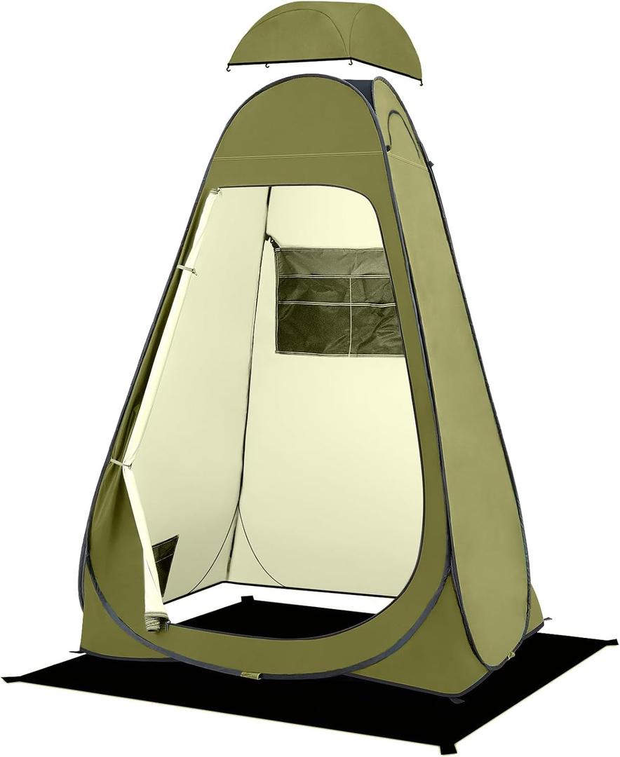 BRIAN & DANY Pop Up Shower Tent, Portable Privacy Camping Changing Tent, Camp Toilet Bathroom Pod with Rain Shelter & Windows, UPF 50+ & Waterproof, 47.2" x 47.2" x 74.8", Large