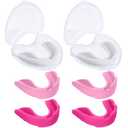 BBTO 6 Pcs Youth Kids Mouth Guard for Sports, Boys Girls Mouth Guard with Case, Mouthguard for Wrestling Boxing Basketball Hockey Football(Classic Style,White, Red, Pink)