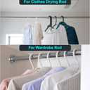 uxcell 1'' Dia Stainless Steel Pole Sockets Flange Rod Holder Bracket Support for Bathroom Closet Curtain, Set of 8, Black