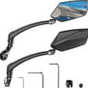 2pcs Bike Mirror Handlebar Mount 360 Adjustable and Rotatable, Wide Bicycle Mirrors for Handlebars with Long Arm, Safe HD Bike Rear View Mirror for Scooter, Motorcycle Accessories Foldable for Ebike