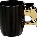 loobuu Fashion Ceramic Coffee Tea Cup, Special Cool Coffee Mug 3D Cool Pistol Design Durable Tea Cup Attractive Mugs Personalized Porcelain Gifts for Men Women - 12OZ (Pistol)