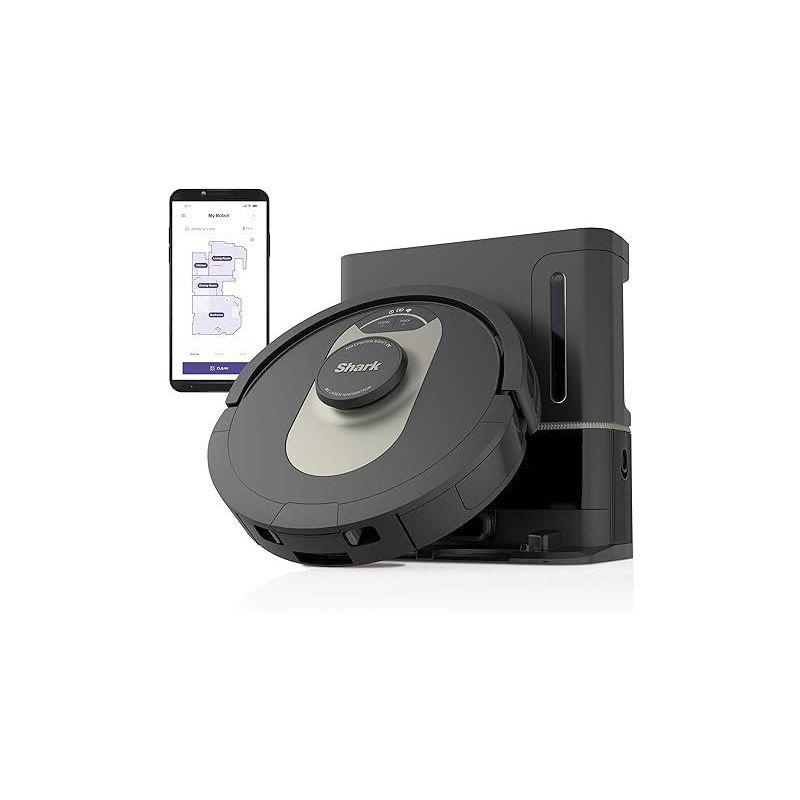Shark AV2501AE AI Robot Vacuum with XL HEPA Self-Empty Base, Bagless, 60-Day Capacity, LIDAR Navigation, Perfect for Pet Hair, Compatible with Alexa, Wi-Fi Connected, Carpet & Hard Floor, Black