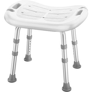 HOMLAND Shower Chair for Inside Shower, Adjustable Shower Stool with Strong Non-Slip Feet, 350 lbs Shower Seat for Inside Tub, Bench Bath Chair for Elderly and Disabled, White