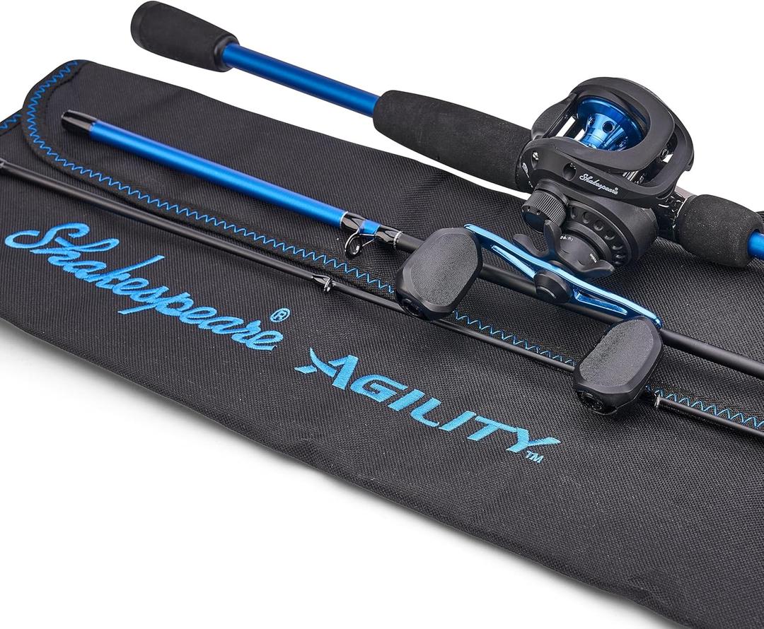 Shakespeare Agility Low Profile Baitcast Reel and Fishing Rod Combo (6'6" - Medium - 3pc - Right)