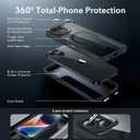 ESR for iPhone 16 Pro Max Case, Compatible with MagSafe, Full-Body Military-Grade Drop Proof Case with Built-in 9H+ Tempered Glass Screen Protector, Armor Series, Clear Black