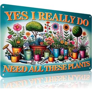 Plants Gifts I Really Need All These Plants Vintage Tin Sign for Garden Patio Porch Yard She Shed Decor 8x12 Inch (3903)
