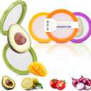 Winb Avocado Saver & Onion Storage Set of 4 Reusable Fruit and Veggie Savers - Ideal for Avocados, Tomatoes, Apples, Garlic, Onions, and More (Yellow & Orange & Green & Purple)