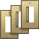 Soft Modern Decorative Wall Plate Switch Plate Outlet Cover (Single Decorator 3PK, Antique Brass)