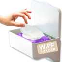 Storage Theory Bathroom Wipes Holder Dispenser with Shelf  Restroom Organizer & Toilet Wipe Holder for Bathroom Must Haves  Tool Free Wall Mounted Storage Baby Wipe Container White  1 Pack