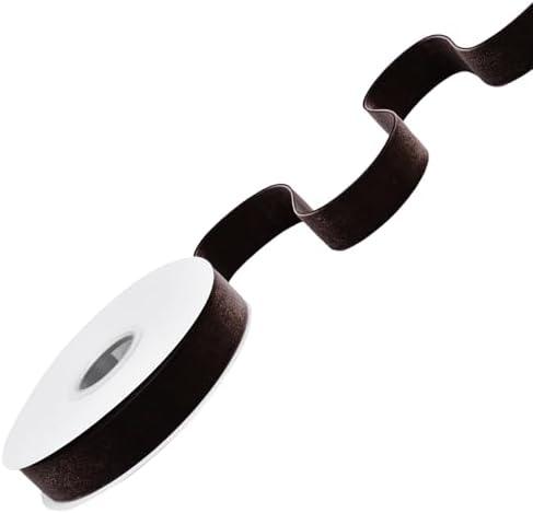 Ribest Brown Velvet Ribbon 1 Inch Continuous 10 Yards Christmas Ribbon for Gift Wrapping Wreath Christmas Tree Party Decoration Crafts Home Decor Bouquets Pack of 2