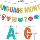Language Month Banner, Language Month Decorations for Classroom, Language of the Month Display Decor, Pre-strung