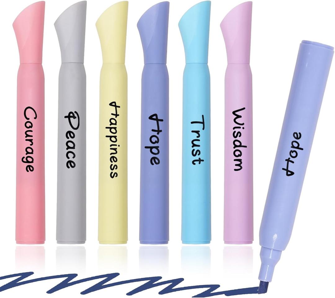5 x Highlighters Assorted Colors, 6 Pack Tank Style Highlighters, Chisel Tip, No Bleed Bible Highlighter Markers for Teacher Students, Classroom Must Have, School Supplies