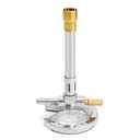 QWORK Lab Bunsen Burner with Flame Stabilizer and Gas Regulator, Threaded Needle Valve, for Lab Heating & Propane & Natural Gas, Heating Tool (1 Pack)