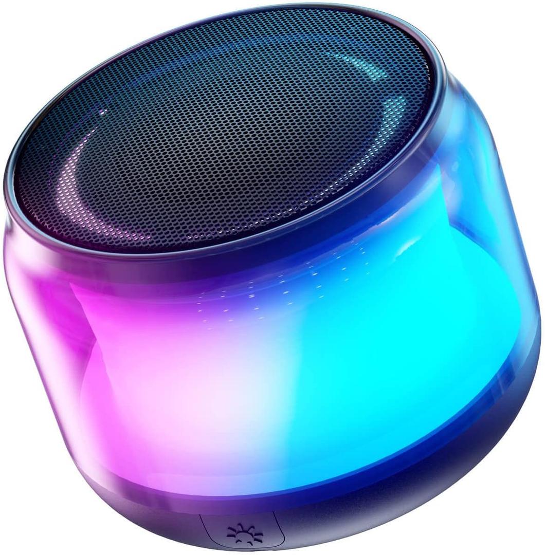 LENRUE Portable Bluetooth Speakers with Colorful Lights, Loud Sound, Small Bluetooth Speaker with Wireless Stereo Pairing, Mini Gifts for Kids, Teen, Girls, Boys, Women (Black)