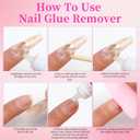 2 x Super Strong 10g Nail Glue for Press Ons with 10ml Remover, No Uv Light Needed Semi Solid Quick Dry Brush in Nail Glue for Fake Nails Acrylic Nails Long Lasting for Beginners DIY Home
