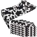 20 Pcs Linen Cow Print Table Runner Black and White Farm Cow Print Tablecloth Western Barnyard Cowboy Themed Table Cloths for Birthday Party Decorations Home Kitchen Table Supplies ( 13 x 72 in)