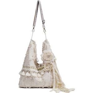 Boho Purses Bags for Women Hand Retro Tote Bag Shoulder Hobo Bag Casual Tassel Shoulder Handbag (Beige)