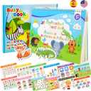 Ayyomo Spanish & English Busy Books for Toddlers, Bilingual Preschool Activity Book for 3 4 5 Year Old, Kids Easter Basket Stuffers, Interactive Educational Learning Activities Birthday Gifts
