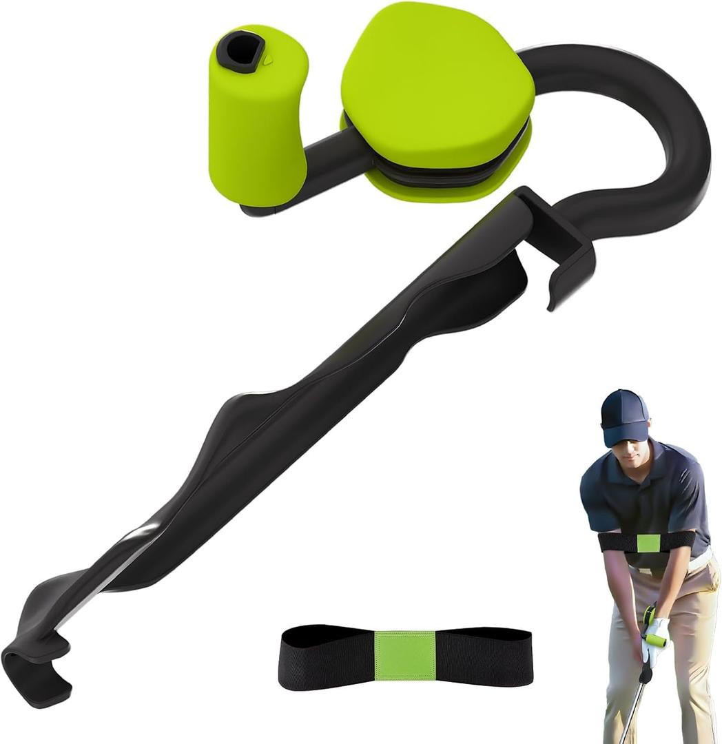 Golf Swing Trainer with Golf Swing Training Aid, Golf Grip Trainer Enhance Grip Strength Precision, Correct Hand Posture, Wrist Trainer Kit with Arm Band for All Golfers